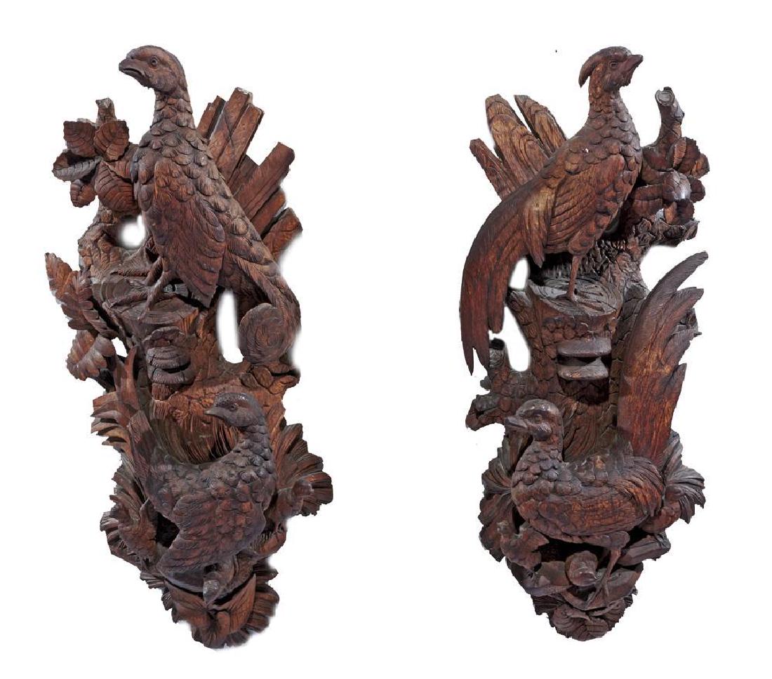 Pair of large Black Forest carvings, 25" t (1 of 1)