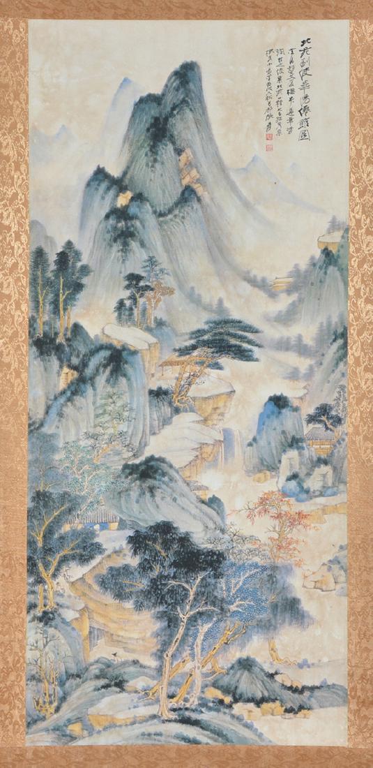 Chinese Landscape Hanging Scroll (1 of 2)