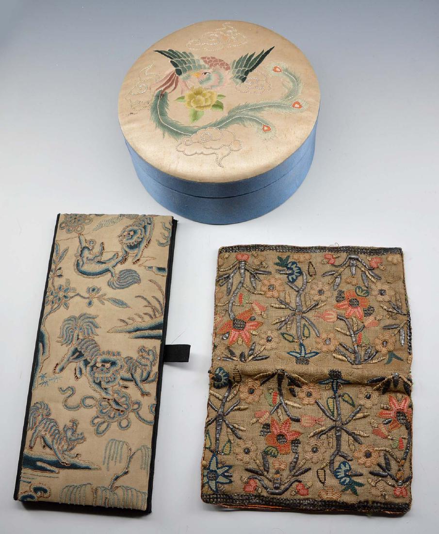 Grouping of three Chinese textiles (1 of 2)