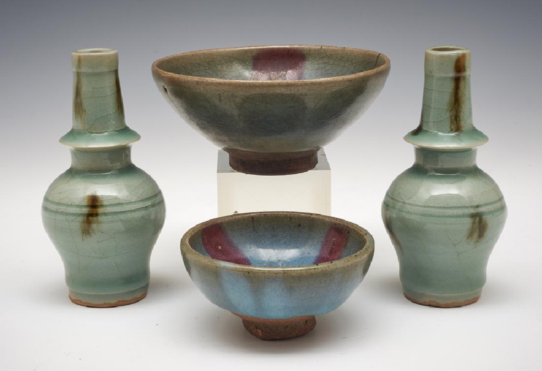 Group of Four Chinese Jun Wares (1 of 3)