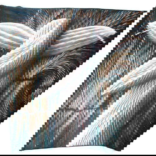 Wade Hoefer Painting.: PAINTING. Wade Hoefer, 1984, Summer Ghost, acrylic on canvas and branches. 62 1/2" x 60". Very good original condition.