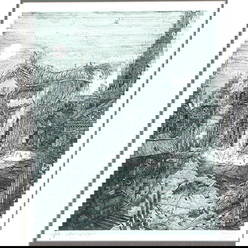 Philippe Mohlitz Engraving.: ENGRAVING. Philippe Mohlitz engraving "Cheval de Trois" 1976, 30/100, signed lower right, titled. 11 1/2" x 9 1/2" viewed. Very good original condition.