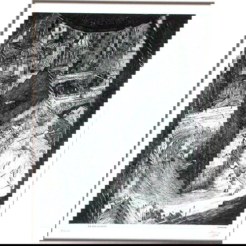 Philippe Mohlitz Engraving.: ENGRAVING. Philippe Mohlitz engraving "La Noce Menacee", 1978, 71/100. 13 1/2" x 10 1/4" viewed. Very good original condition.