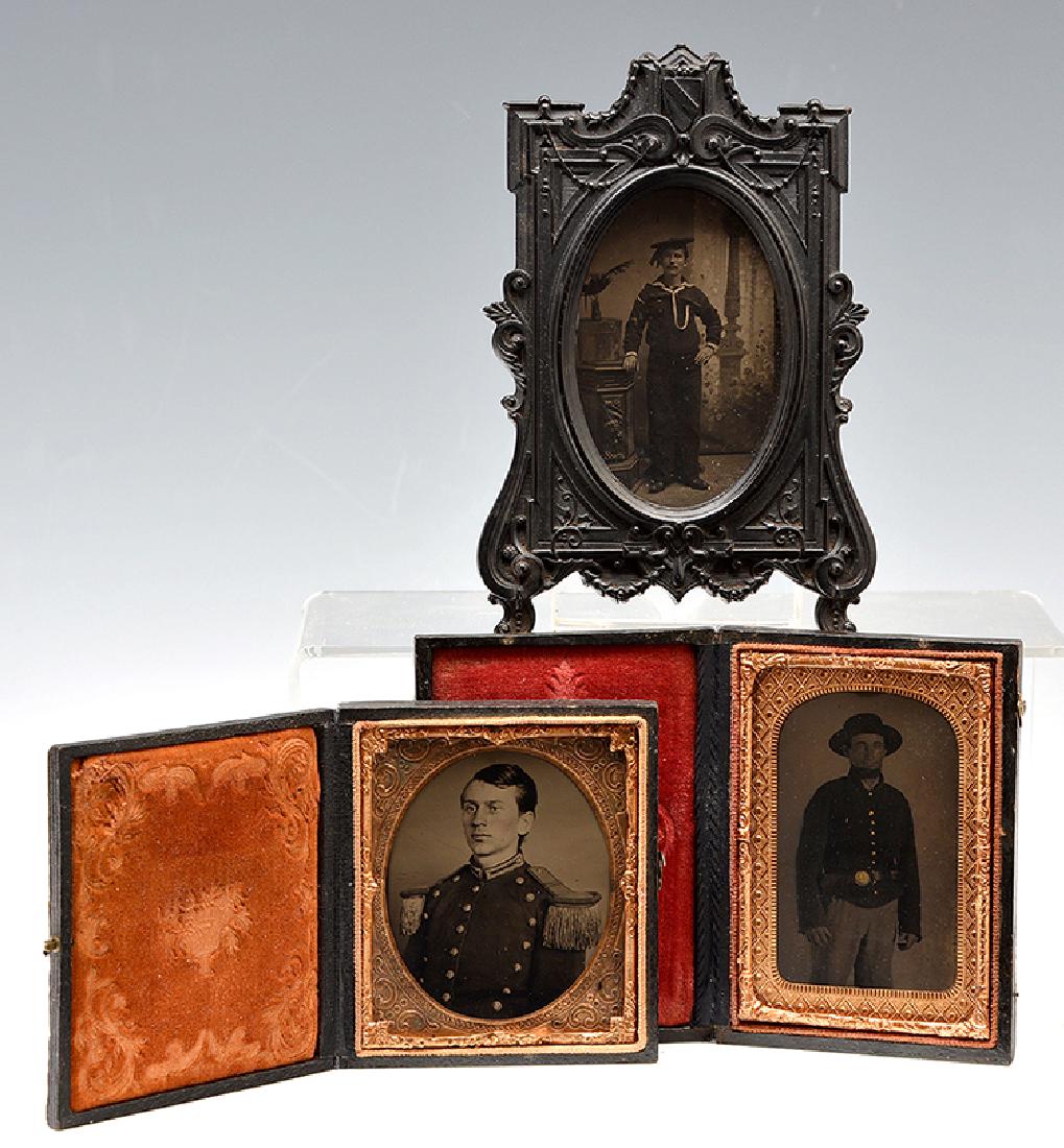 3 Civil War era 1/6 plate tintypes, soldiers (1 of 3)