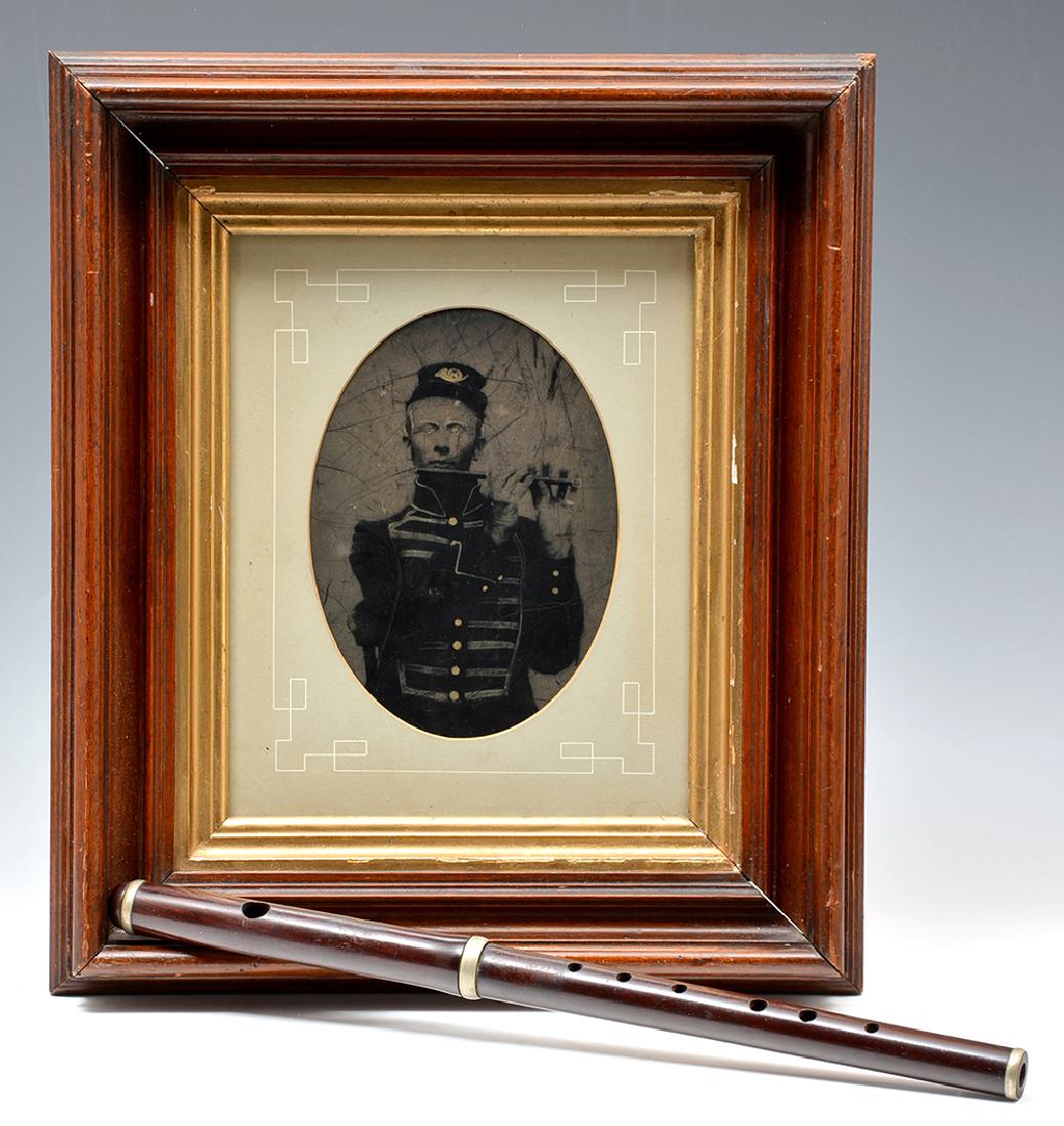 Civil War painted whole plate tintype & fife (1 of 2)
