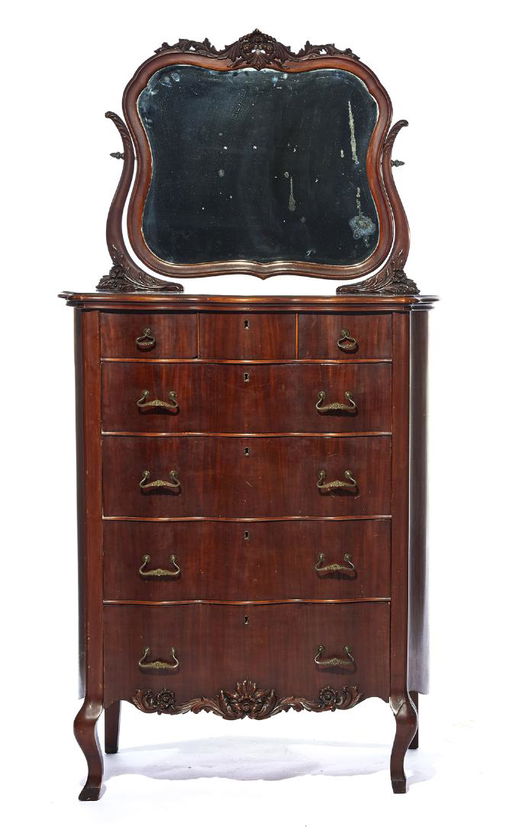 Victorian Mahogany Highboy With Beveled Mirror Jun 02 2018