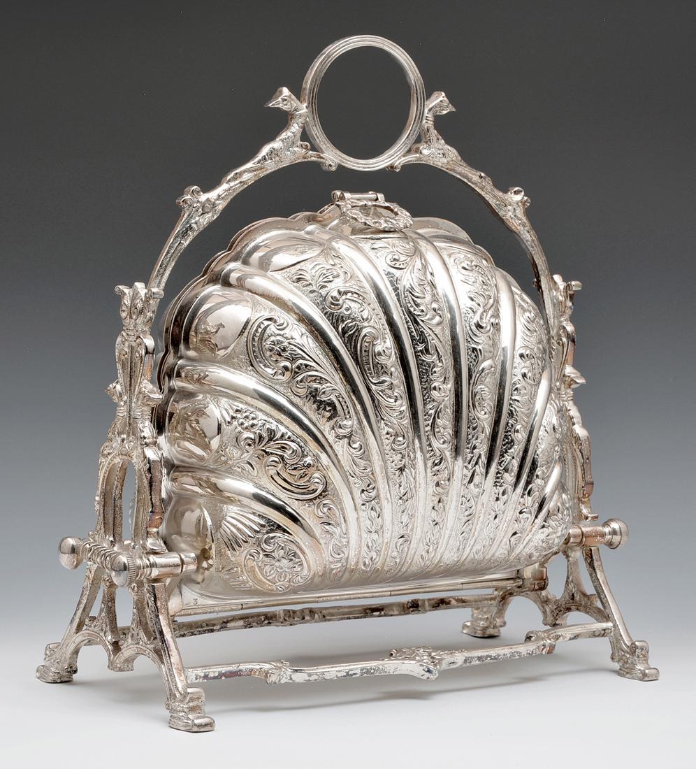 English silver plate clam shell form bun warmer biscuit (1 of 3)