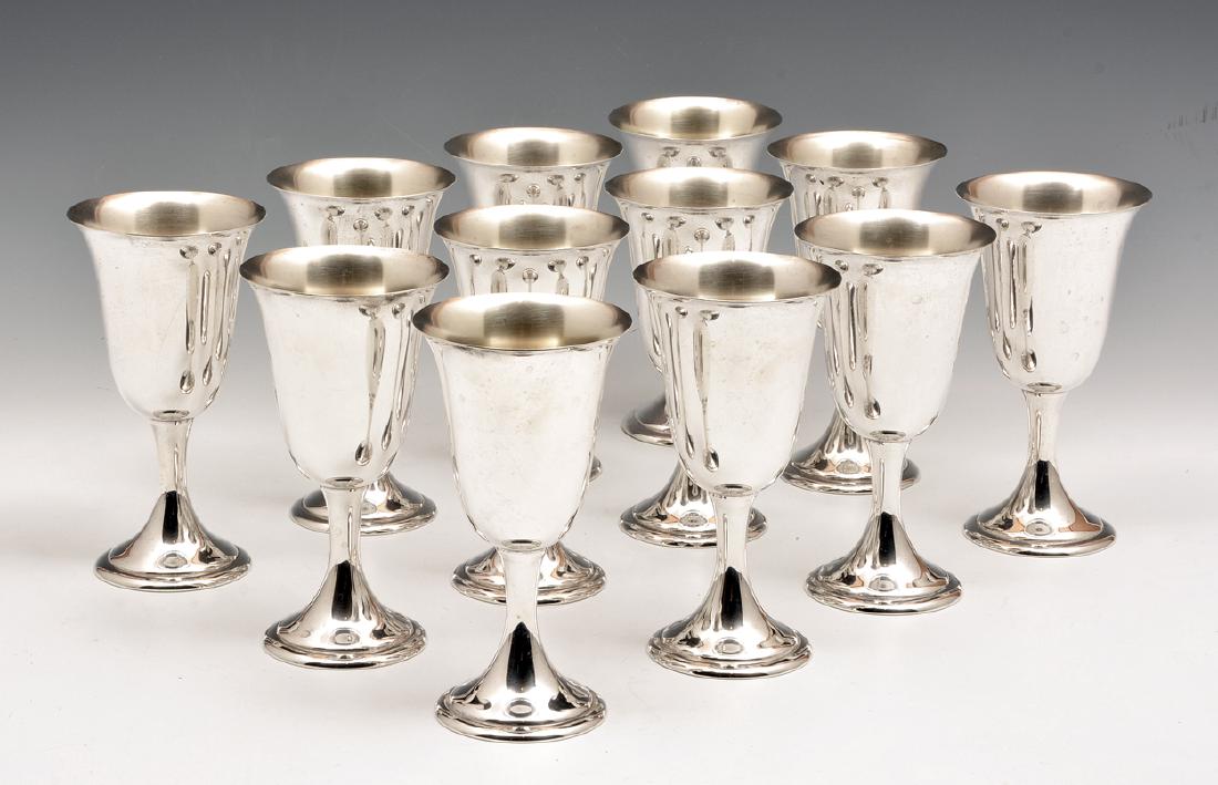 Set of 12 Alvin sterling silver goblets (1 of 1)