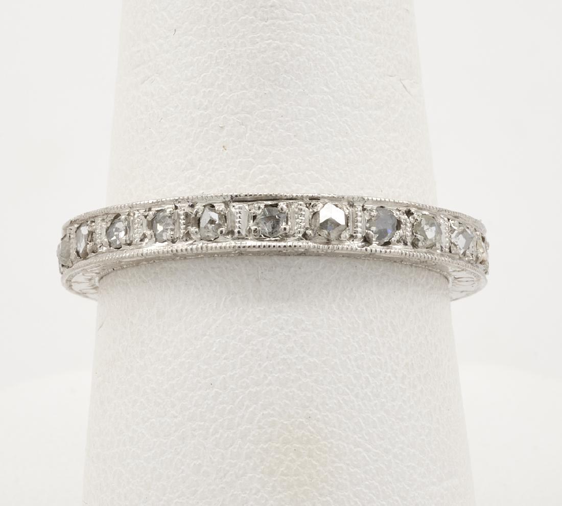 Platinum & rose-cut diamond eternity ring band (1 of 4)