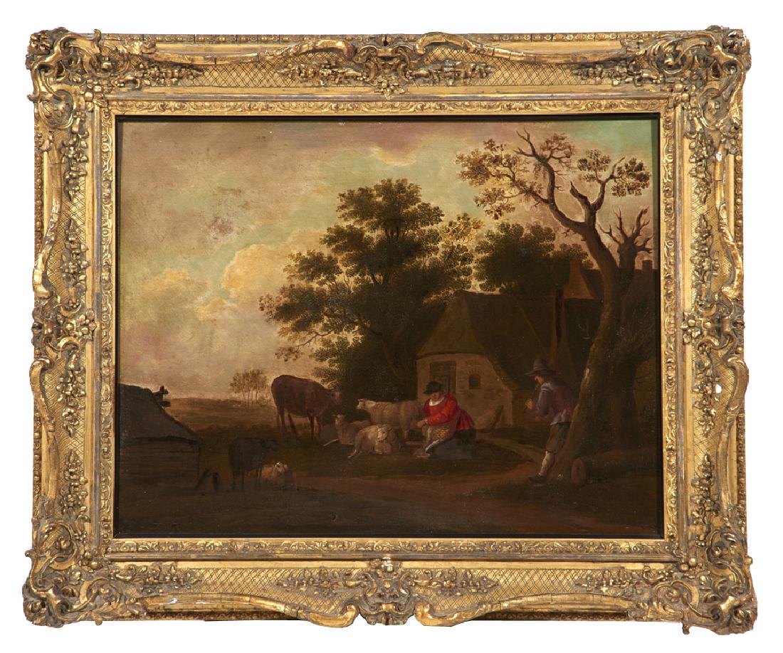 English School, Country Scene, oil on wood panel (1 of 3)