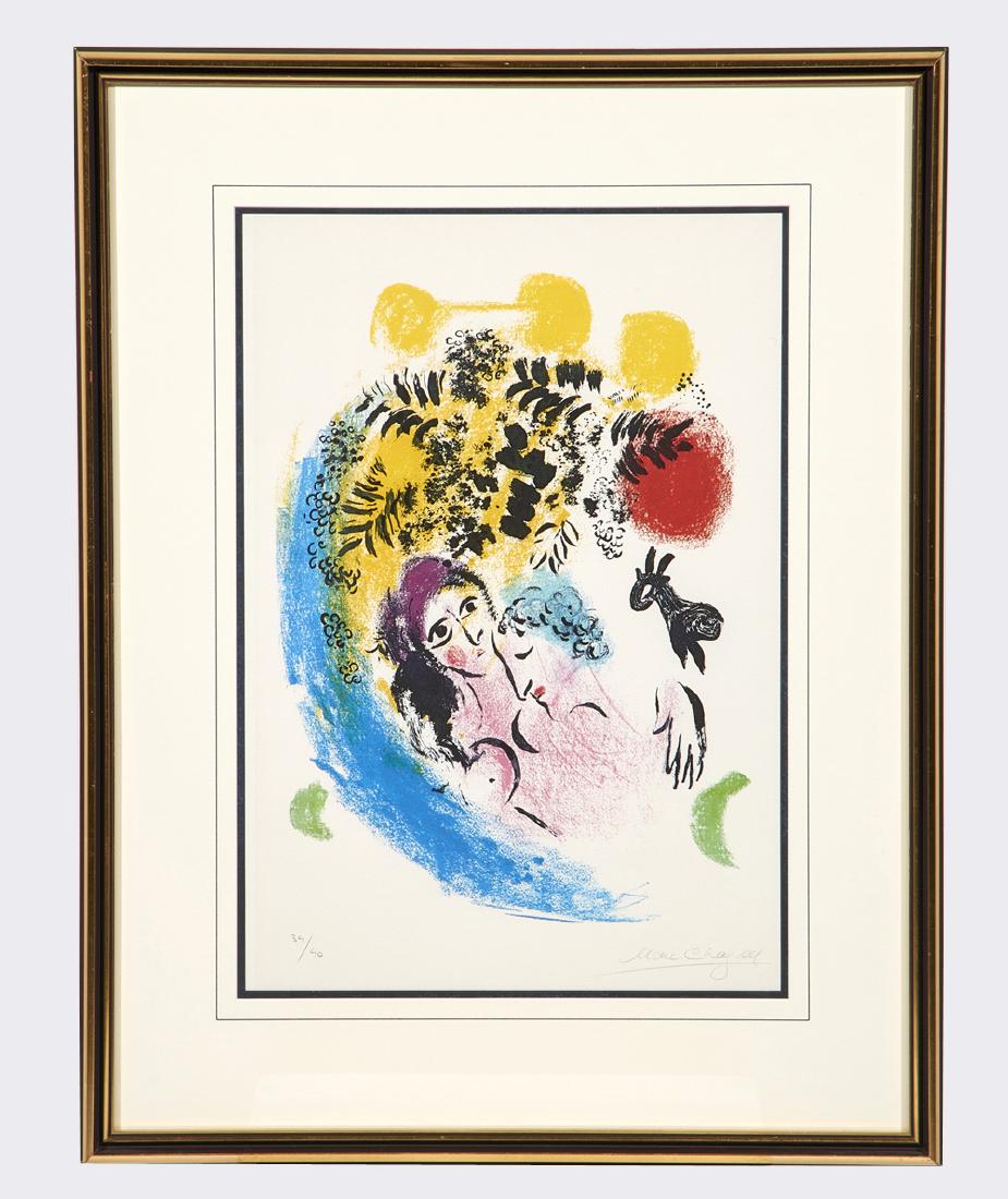 Marc Chagall, "Lovers With Red Sun," lithograph (1 of 4)