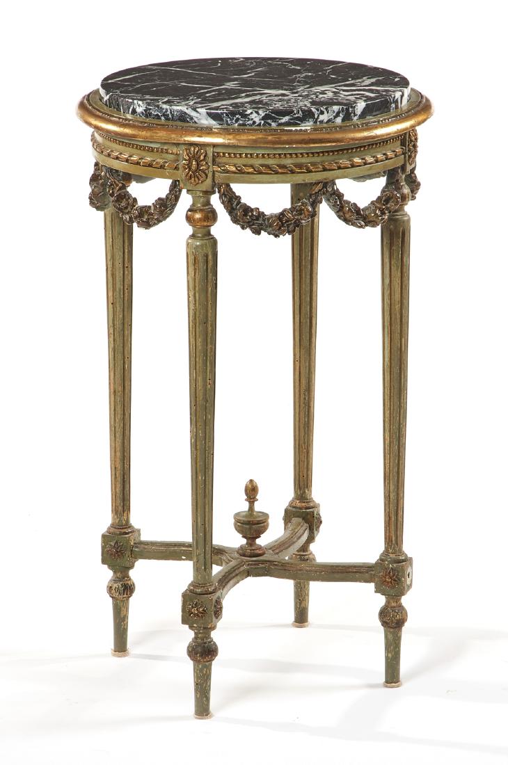 Continental painted parcel gilt marble inset stand (1 of 1)