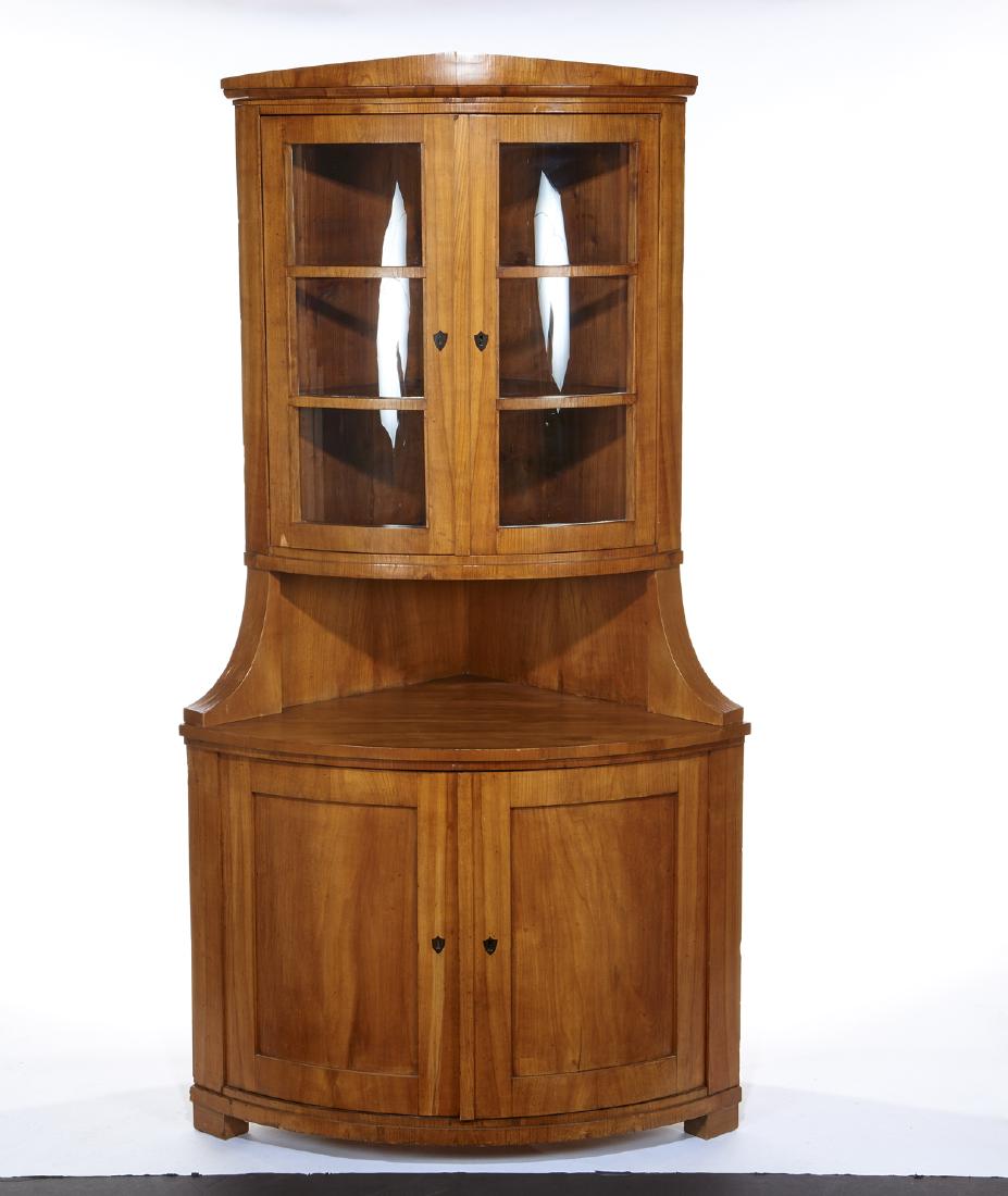 Biedermeier fruitwood corner cabinet (1 of 1)