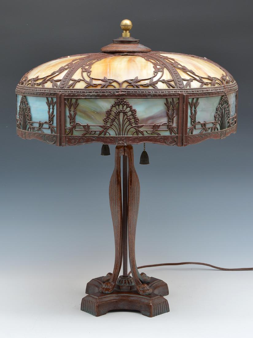 Stained glass and overlaid shade table lamp (1 of 4)
