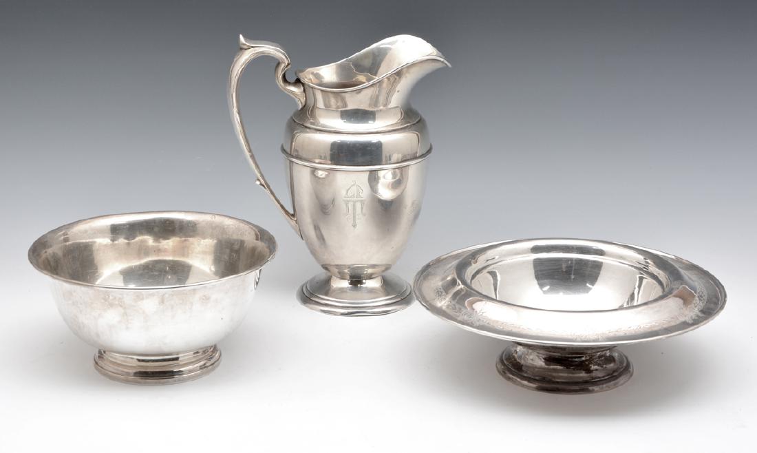Pitcher and two bowls, American sterling silver (1 of 1)