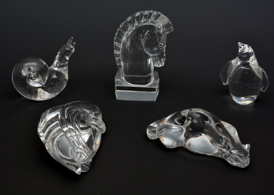 Five Steuben crystal animals (1 of 2)