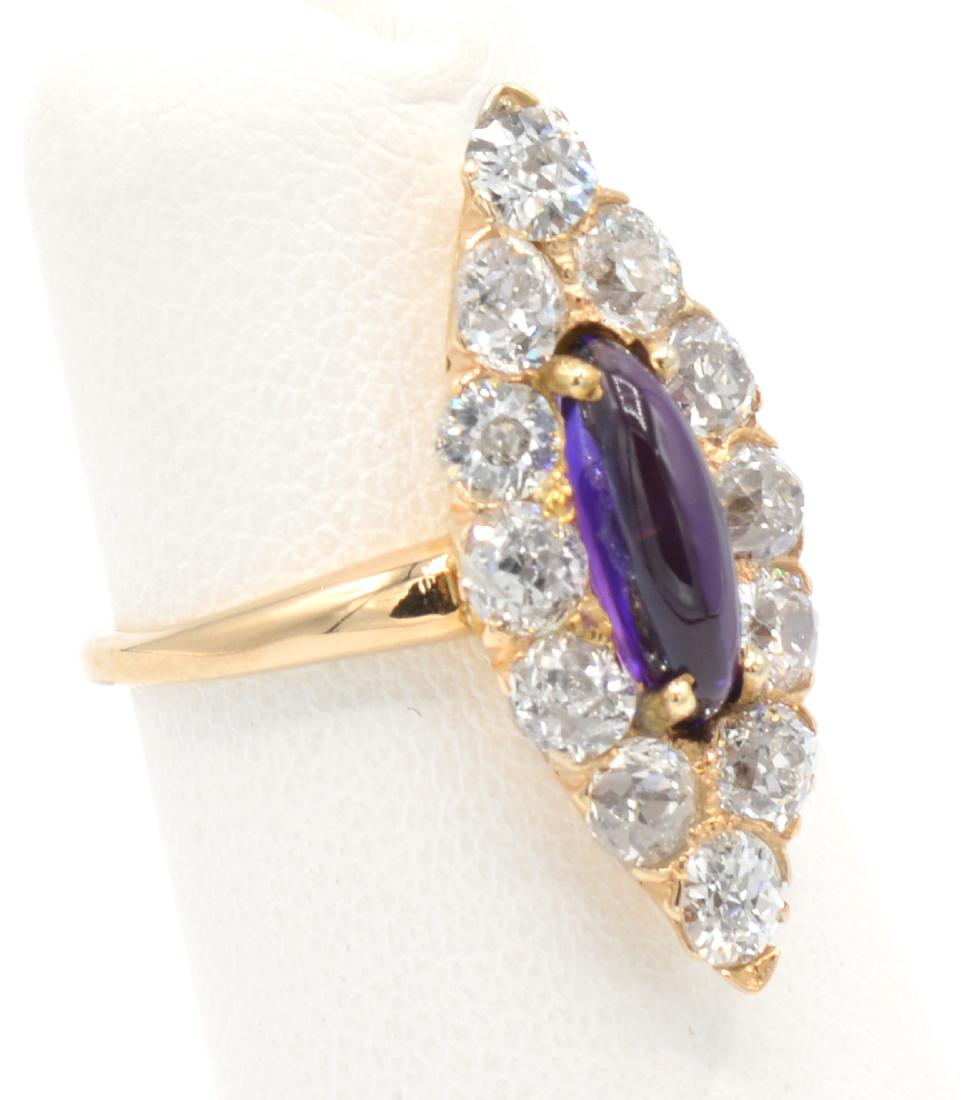 14k Yellow gold, amethyst and diamond ring (1 of 3)