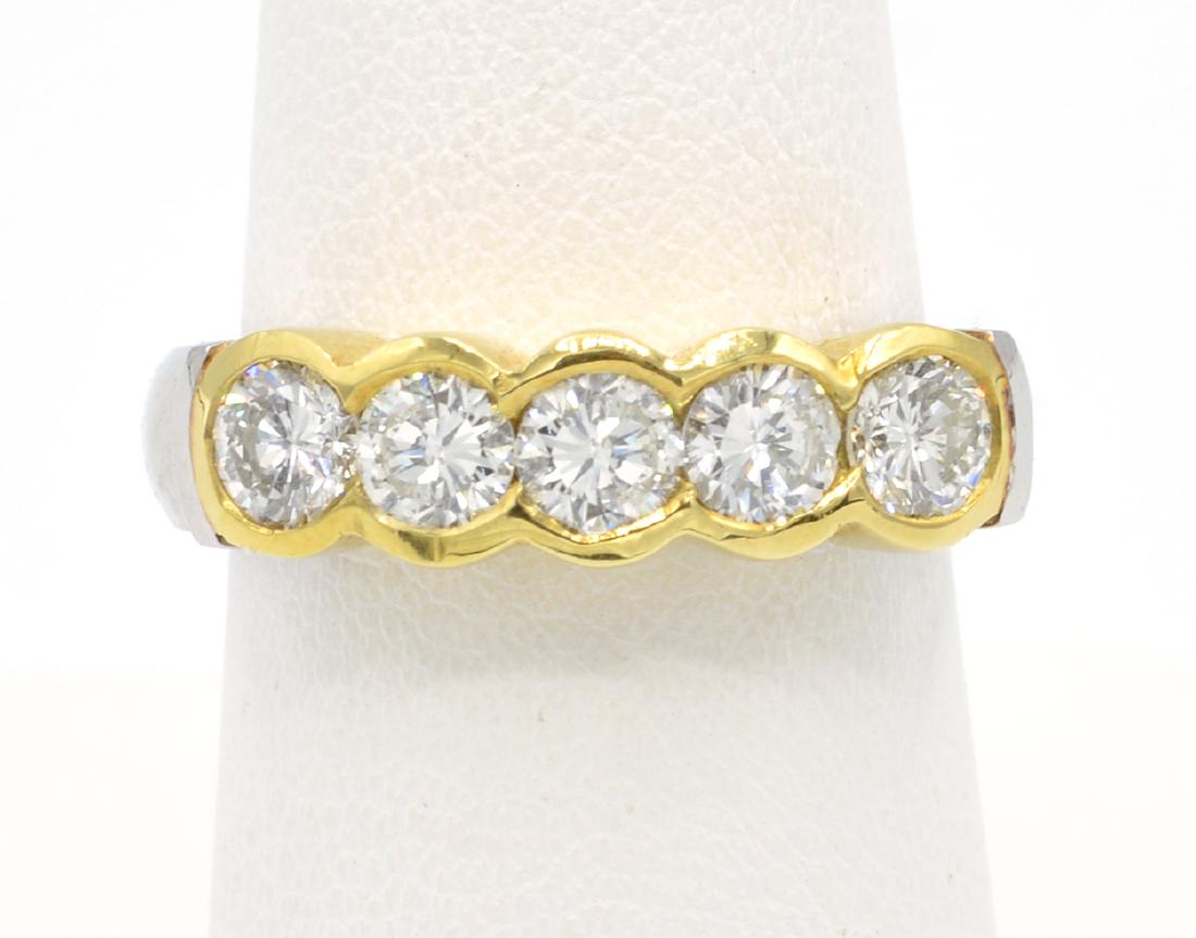 Platinum, 18k Yellow gold and diamond ring (1 of 4)