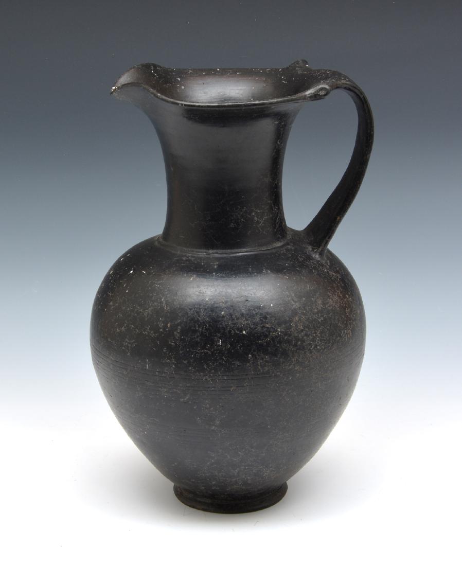 Etruscan "Bucchero" black ware ewer (1 of 6)