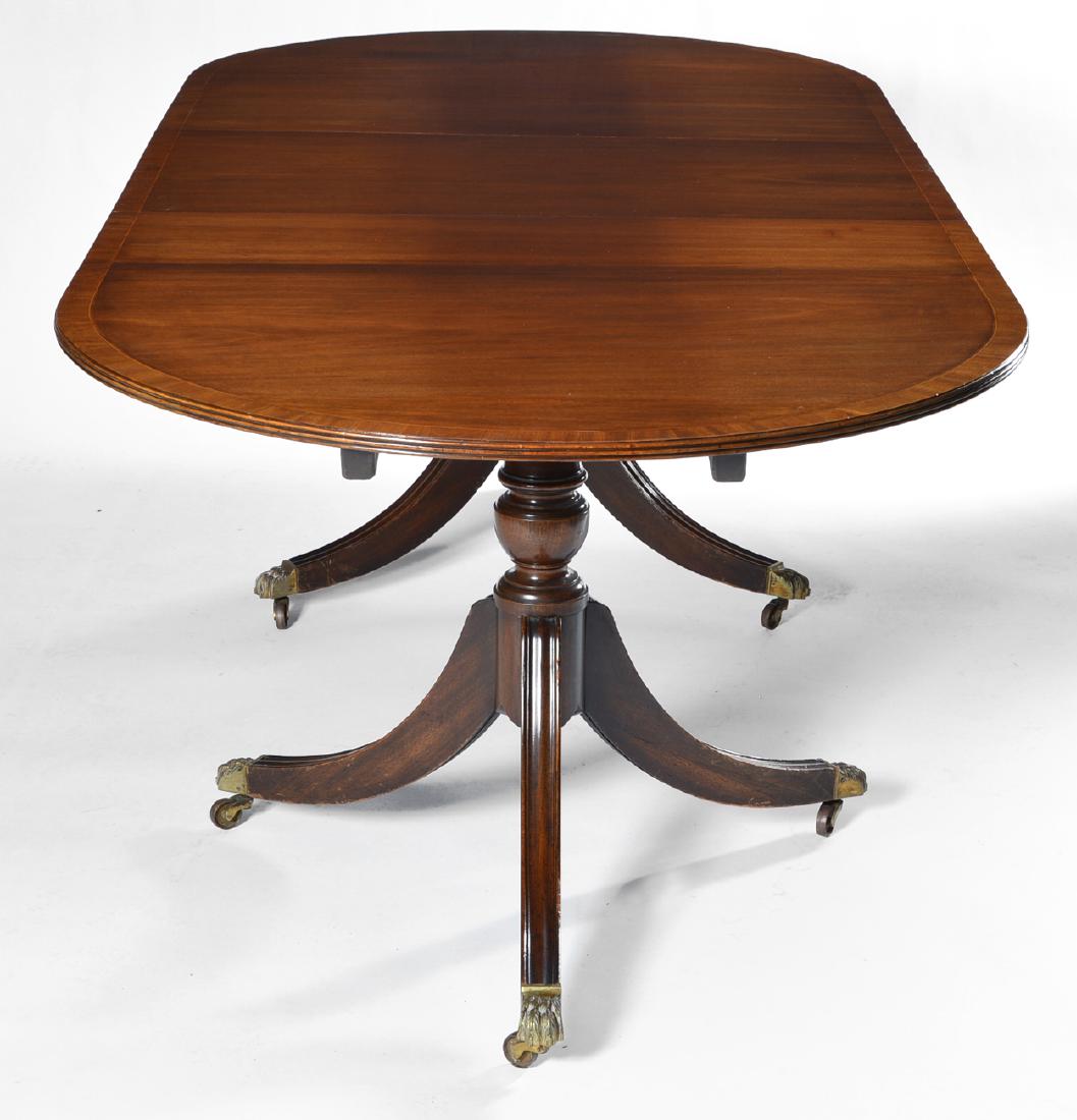 English mahogany pedestal table with cross banded inlay (1 of 3)