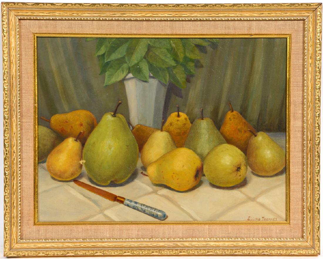 Elling Tronnes (1870-1965), Still life with pears (1 of 3)
