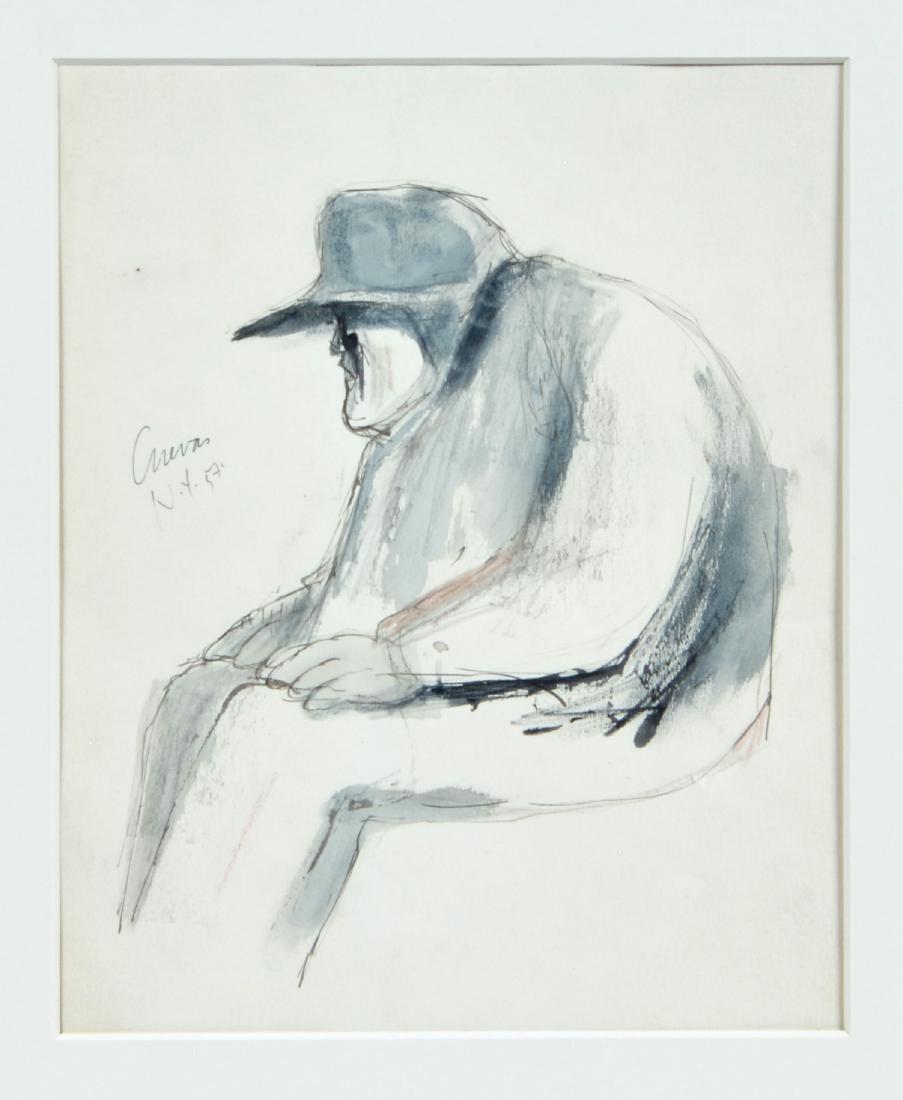 Jose Luis Cuevas (Mexican, 1934-2017) ink & watercolor (1 of 4)