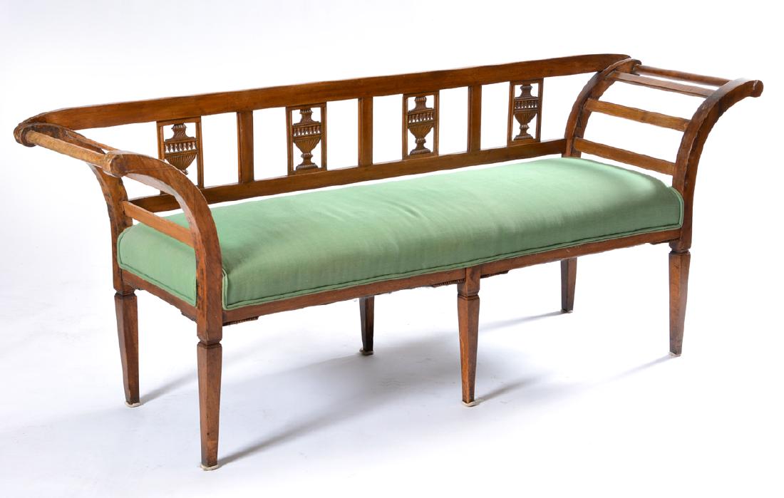 Continental  Neoclassical Style Mahogany Bench (1 of 3)