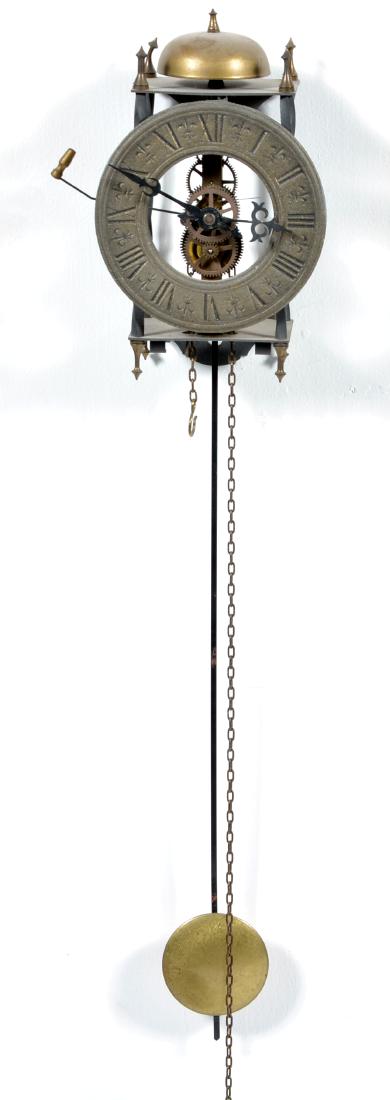 French skeleton wall clock with open work dial (1 of 3)