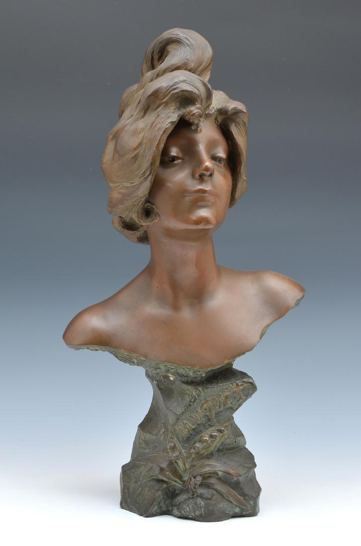 Julien Causse multipatined bust of woman, titled Muguet (1 of 5)