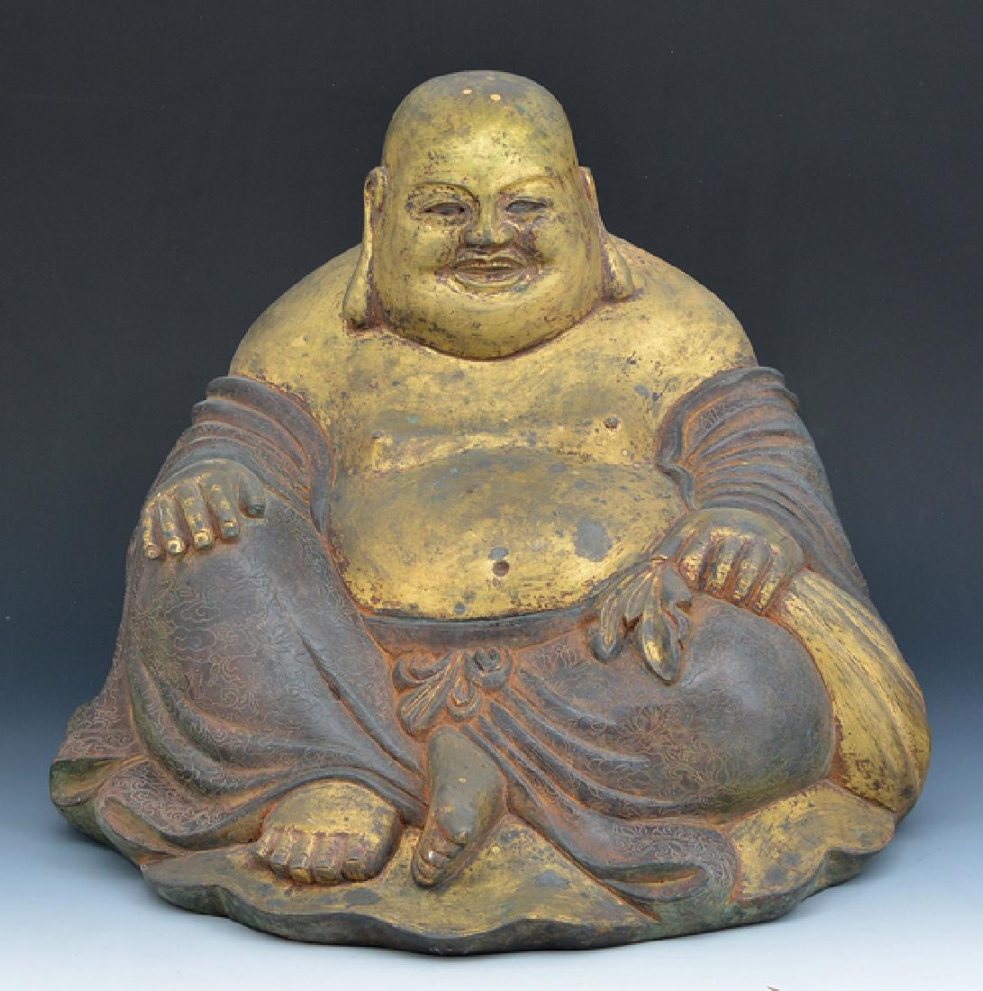 Large Chinese bronze Buddha, (1 of 5)