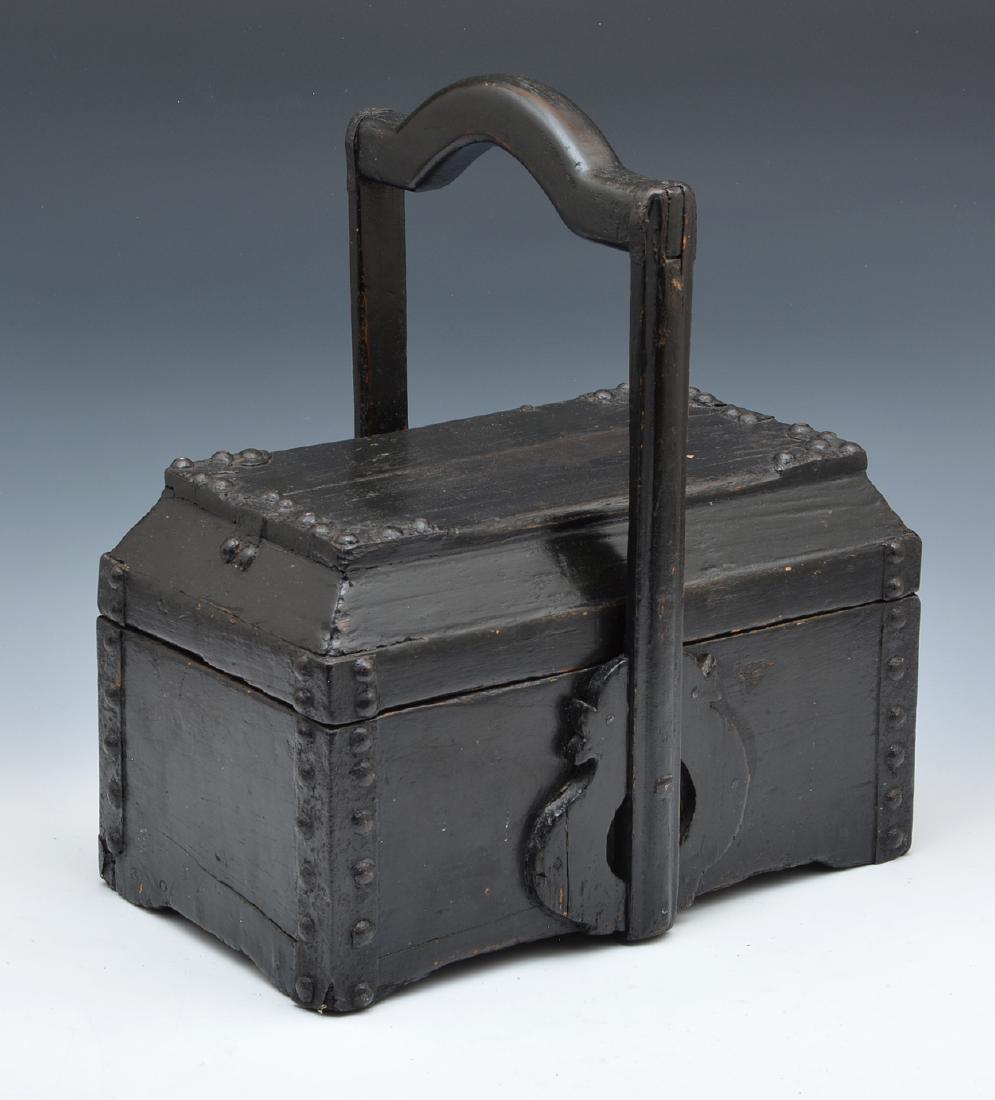 Wooden chinese food box with metal bindings (1 of 2)