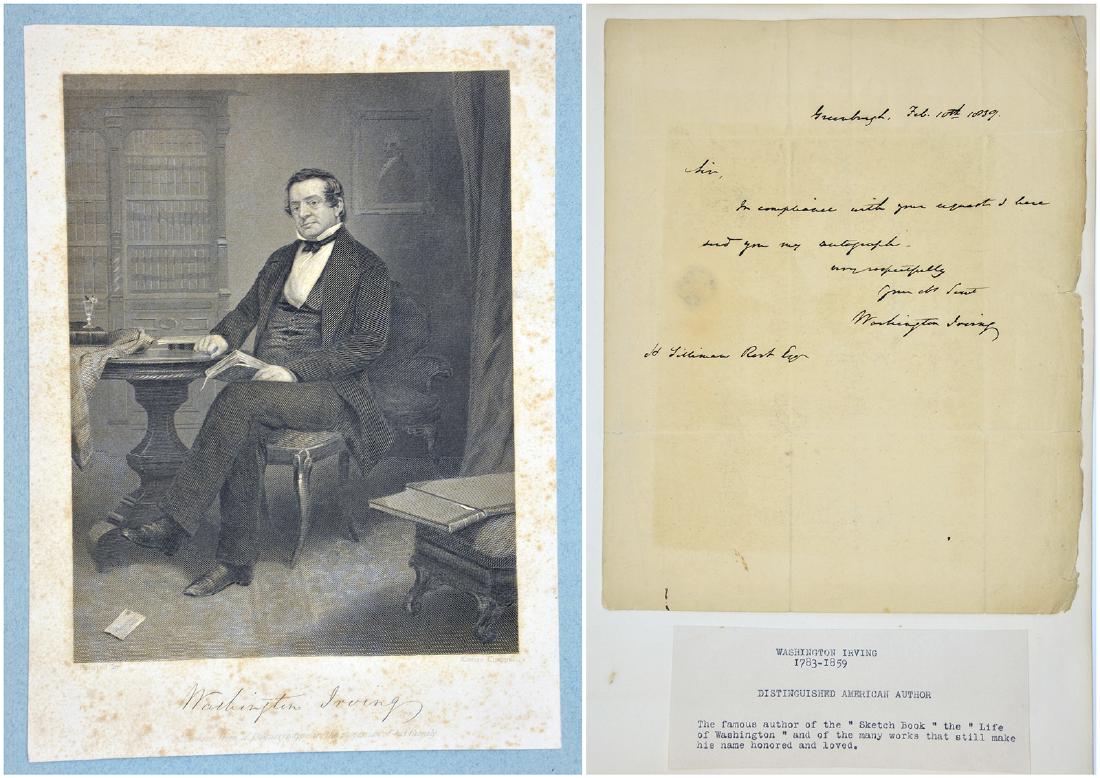 Washington Irving Note with signature (1 of 4)