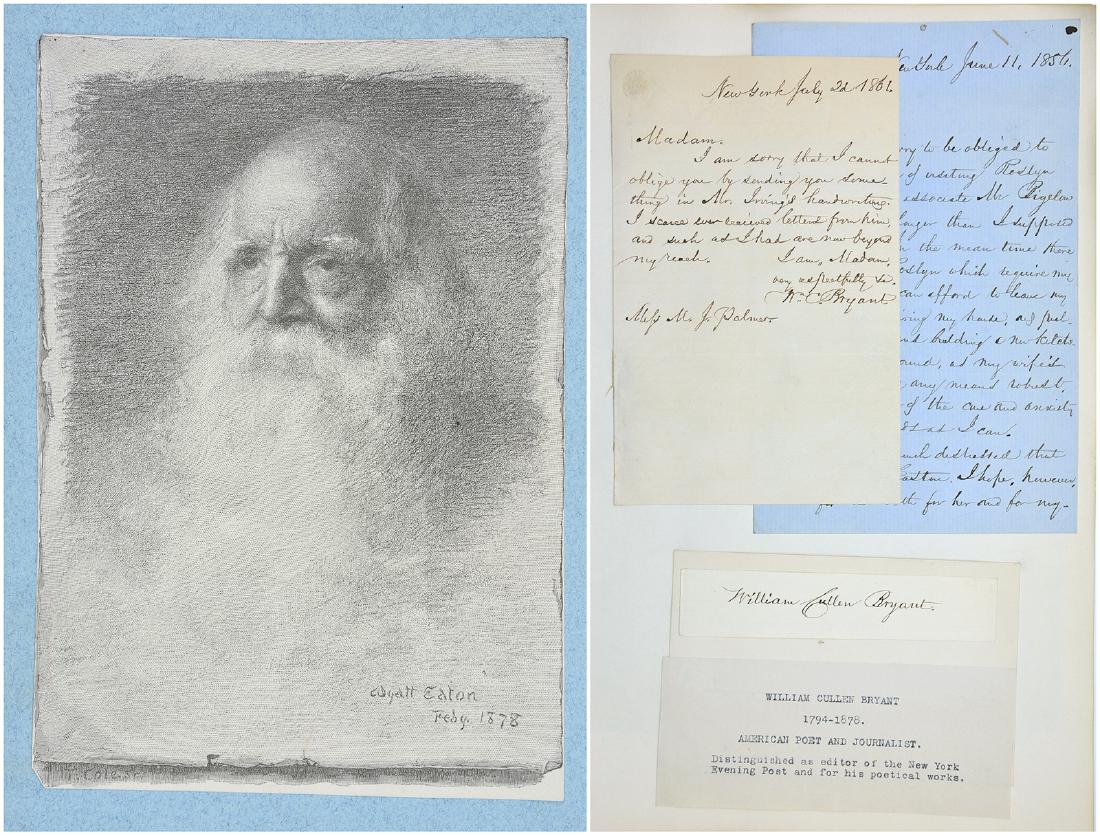William Cullen Bryant Two handwritten letters signature (1 of 7)