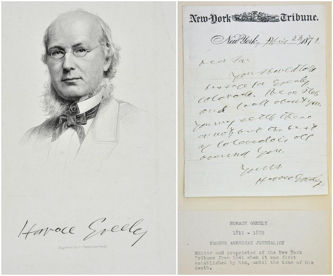Horace Greely Handwritten letter with signature (1 of 4)