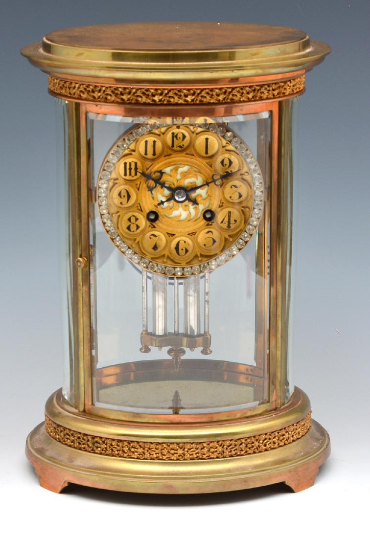 French Oval Crystal Regulator, curved beveled glass (1 of 4)