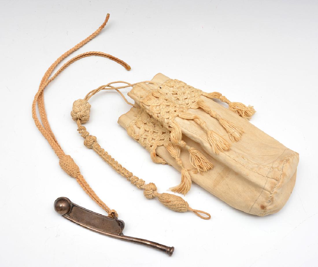 Fancy Ropework Sailors' Ditty Bag & Bosun's whistle. (1 of 1)