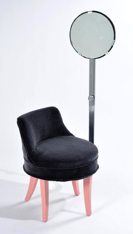 Modern Vanity Mirror Boudoir Chair With Swivel Seat