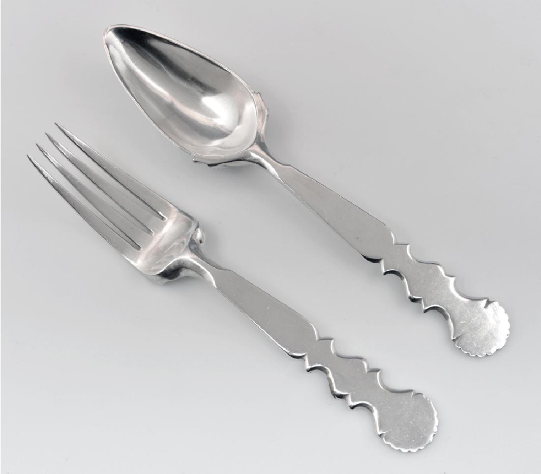 Sanborns Hand Hammered Oversized Fork and Spoon (1 of 3)