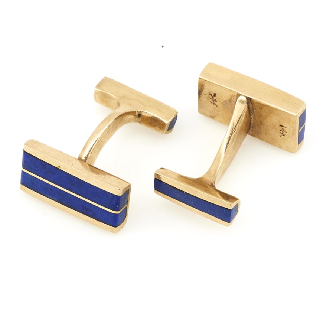 14k gold lapis cufflinks (1 of 1)