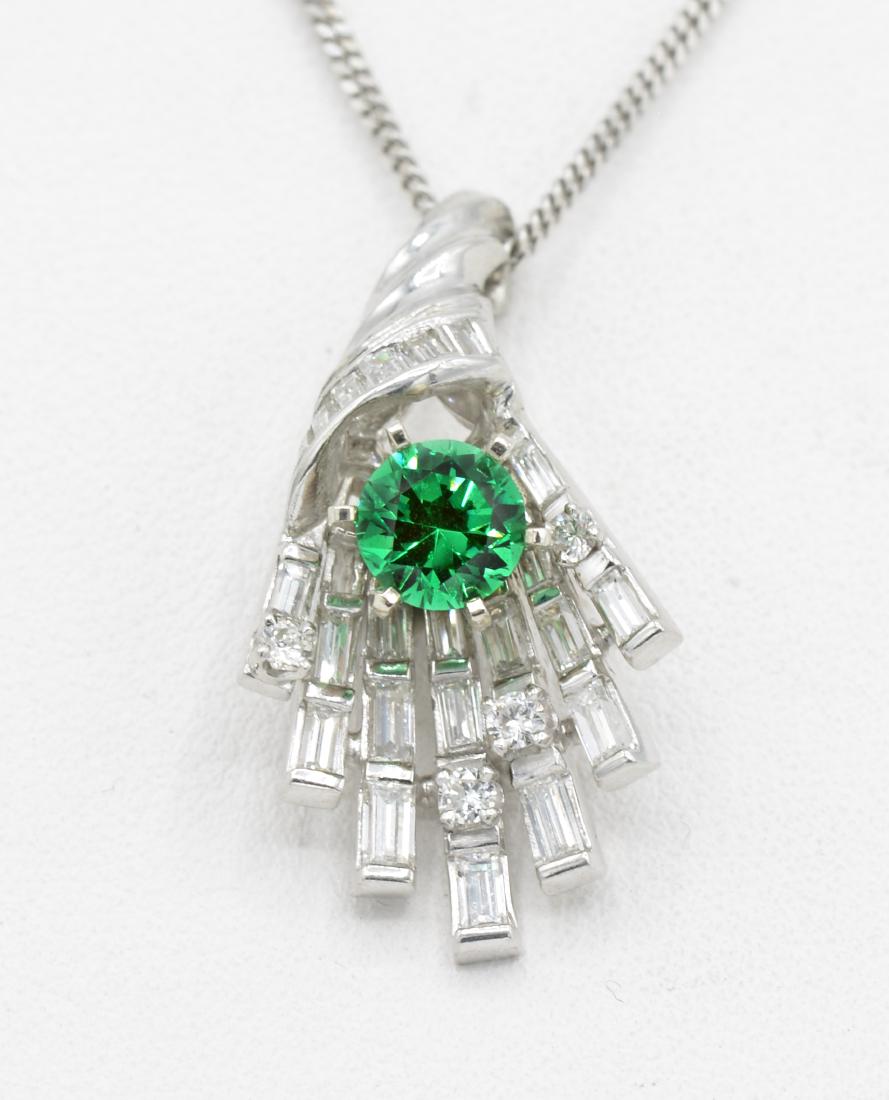 Platinum, diamond & tsavorite pendant (1 of 1)