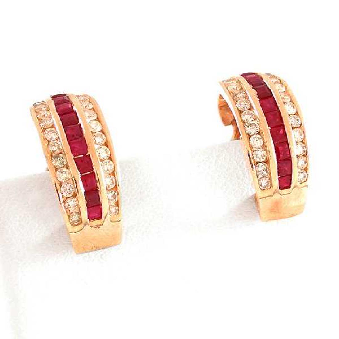14k gold ruby & diamond earrings (1 of 1)