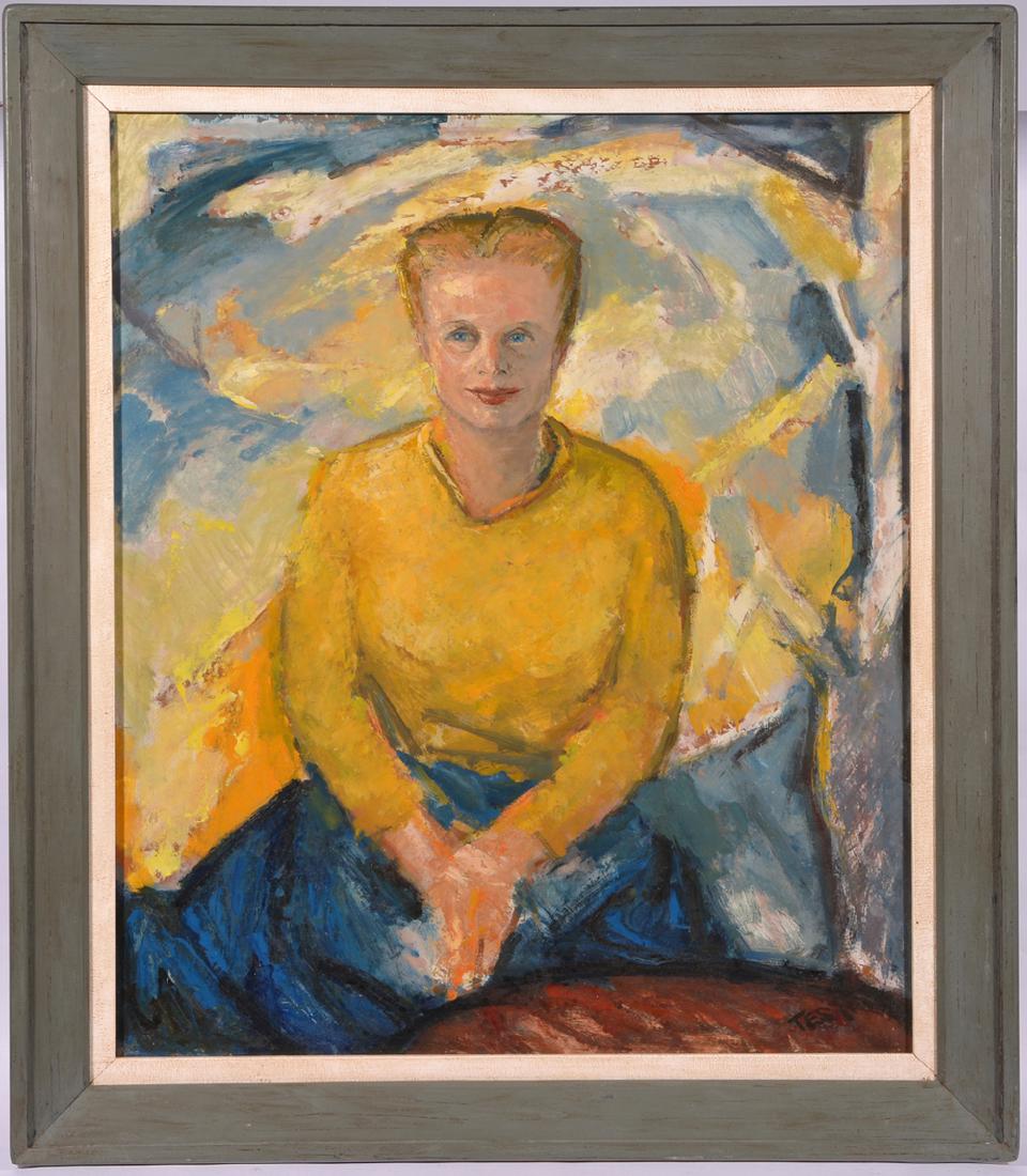 Jefferson Tester, "Yellow Sweater", oil/ masonite (1 of 2)