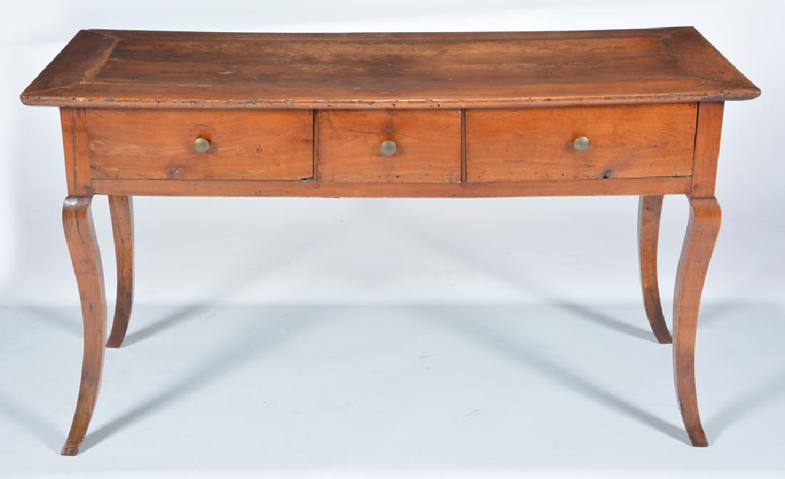 French Country Cherrywood 3 drawer table, 18th/19th c (1 of 3)