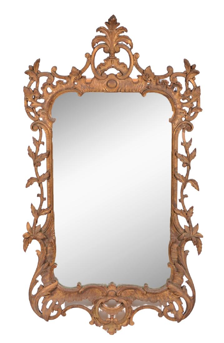 French Open Framed Mirror, berry & vine openwork detail (1 of 3)