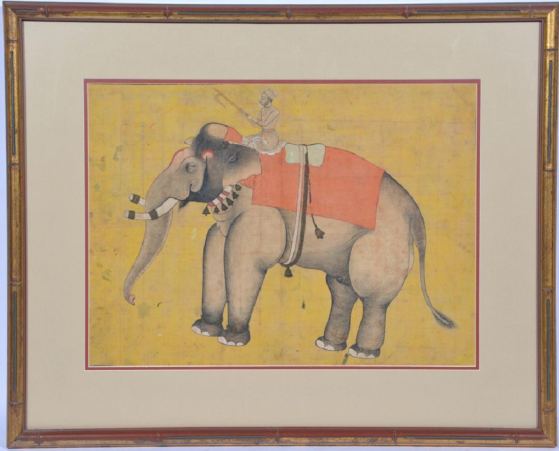 Indian Elephant and Handler, Watercolor (1 of 8)