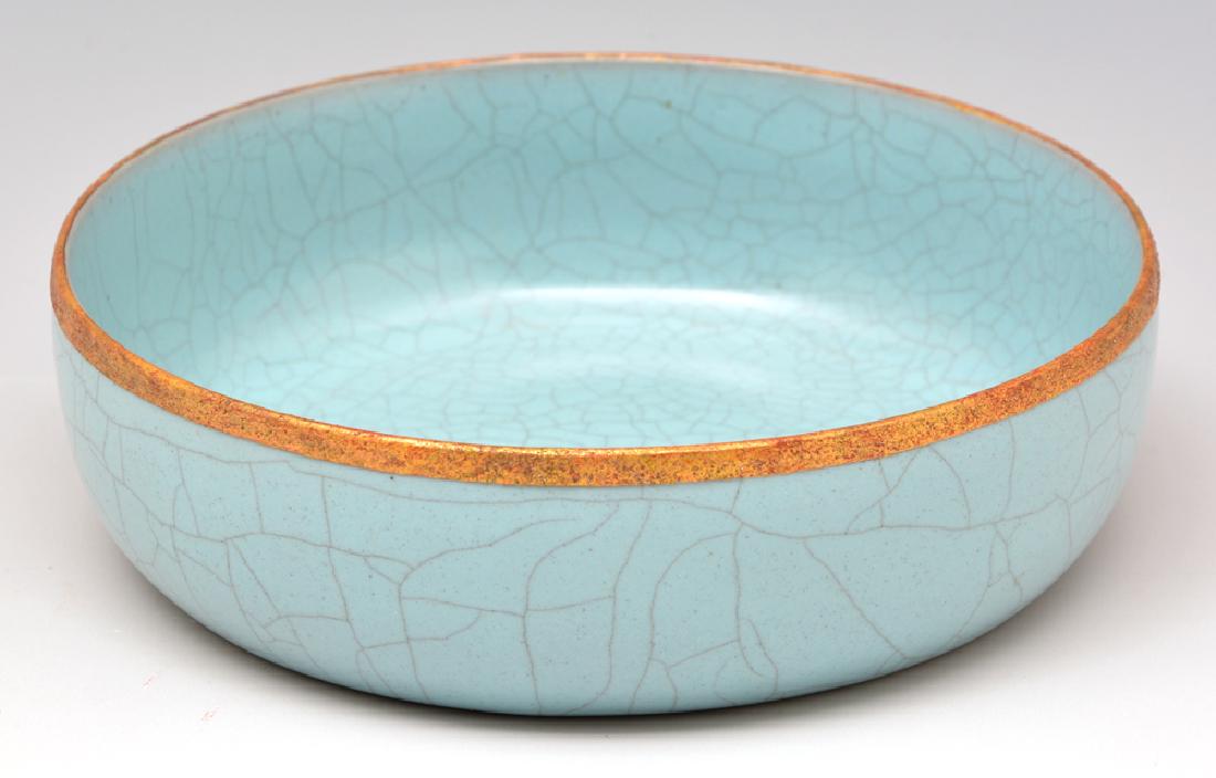 Golden Crackled Sky-Blue Glazed Brushwasher (1 of 4)