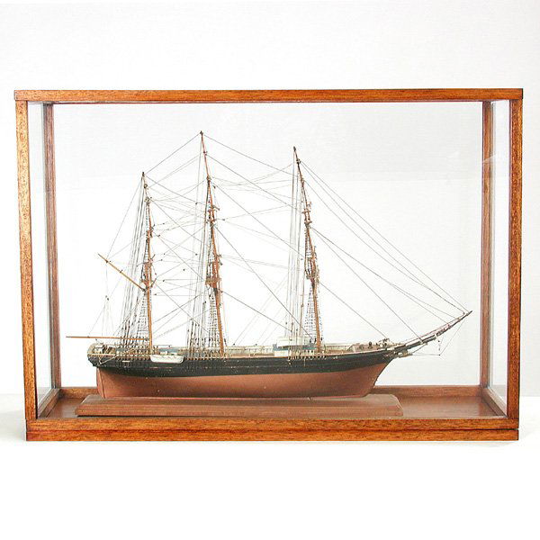 Ship Model, Sea Witch, The Canton Clipper: SHIP. Ship Model, Sea Witch, The Canton Clipper, Solid Hull and fully rigged in mahogany case, very good condition. 36"w x 11.25"d x 25.5"h