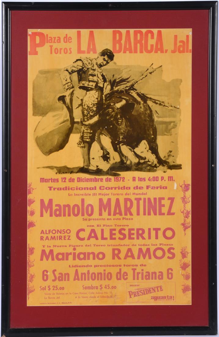 Vintage Bullfight Poster, 1972, La Barca restaurant, SF (1 of 2)