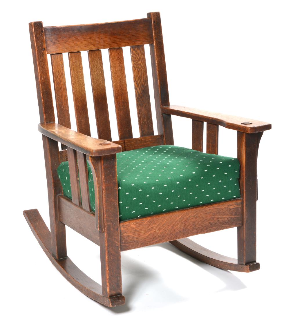 Arts and crafts rocker attributed to Charles Limbert (1 of 3)