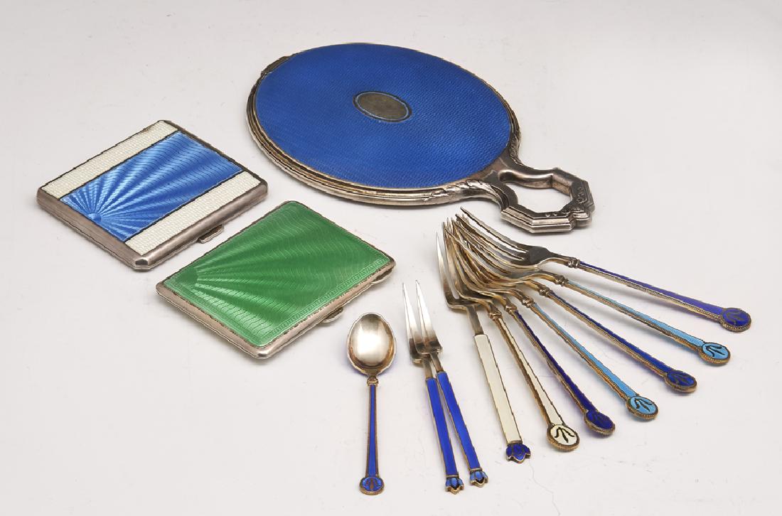13 Sterling and guilloche enamel items (1 of 1)